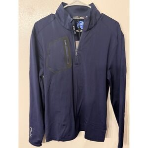 RLX‎ Ralph Lauren Mens Navy Quarter Zip Golf Pullover Shirt Sz S MSRP $125